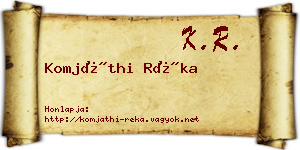 Komjáthi Réka névjegykártya