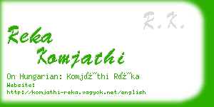 reka komjathi business card